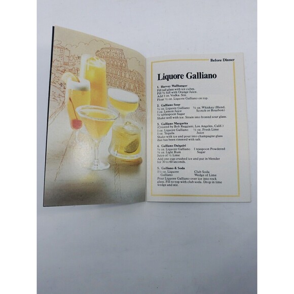 Galliano Italian Classics Liquore Sambuca Amaretto Drink Recipe Booklet c1970s - Picture 6 of 10